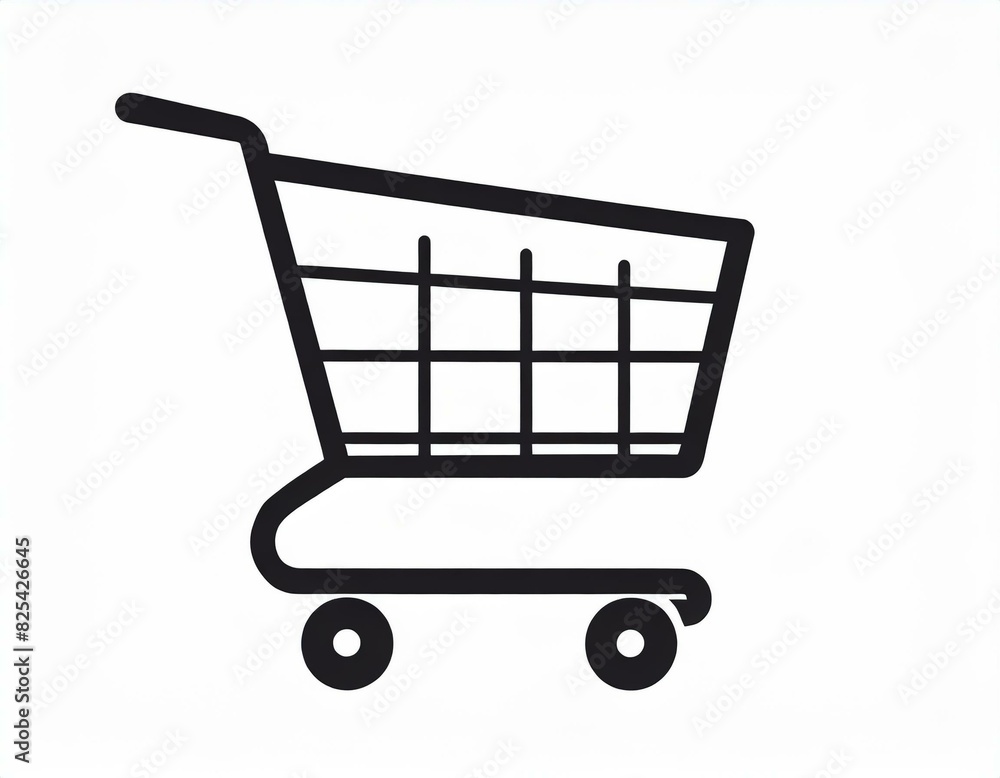 grocery cart vector icon on white background, logo food grocery cart vector icon on white background, logo food