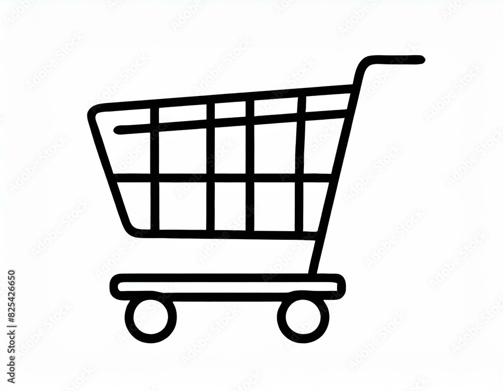 grocery cart vector icon on white background, logo food grocery cart vector icon on white background, logo food