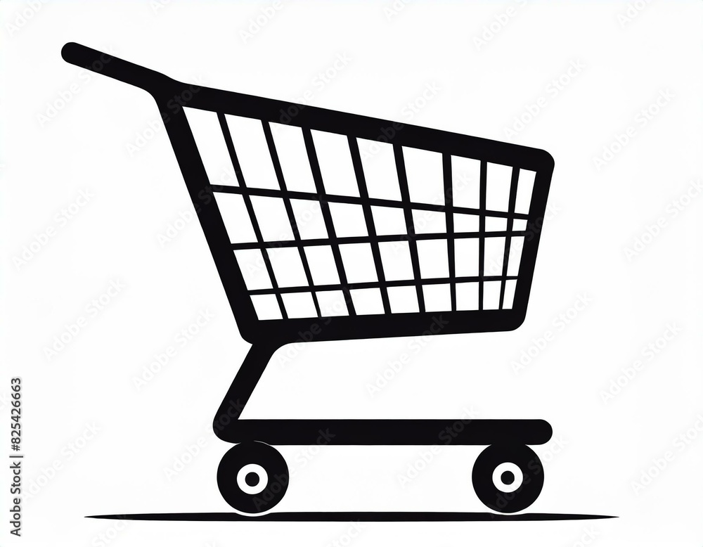 grocery cart vector icon on white background, logo food grocery cart vector icon on white background, logo food