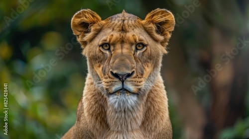 African lioness looking onto the camera