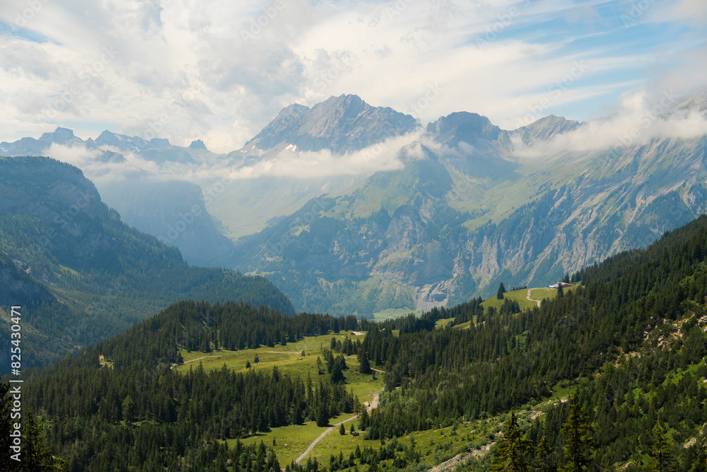 Scenic view of Swiss Alps in summer Scenic view of Swiss Alps in summer