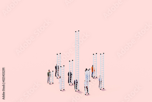 Inequality, gender, age, wealth gap concept 