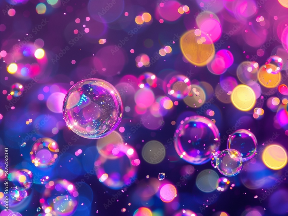  Iridescent Bubbles on the Background