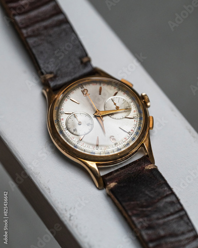 Vintage chronograph watch dial photo