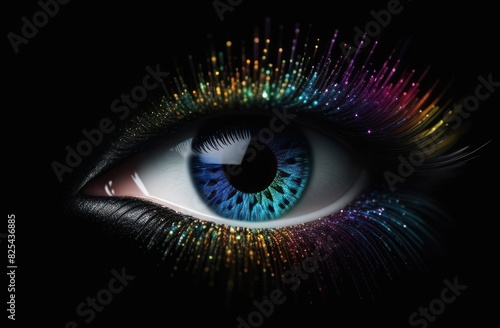 Closeup view of female eyes. Make up beauty eye. A makeup and beauty concept.
