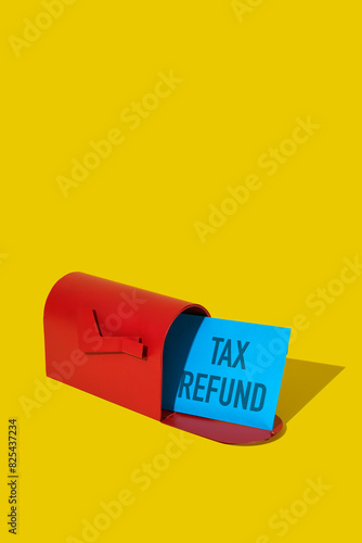 tax refund letter in a red mailbox
