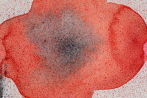 Red and black pointillism art
