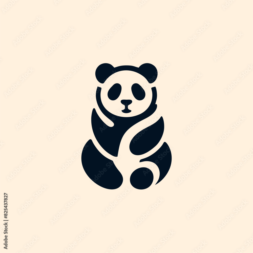 Obraz premium panda logo design concept icon