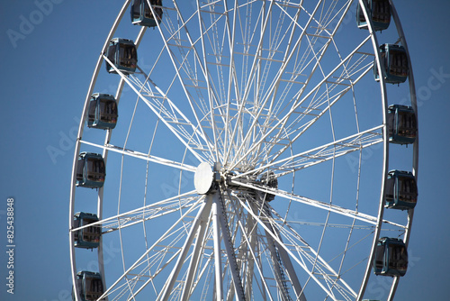 giant wheel sunny day blue sky