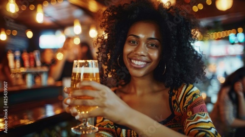 Woman Toasting with Beer Glass