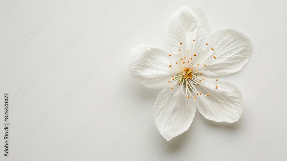 delicate white flower blossom isolated on a pure white background a minimalist floral portrait delicate white flower blossom isolated on a pure white background a minimalist floral portrait
