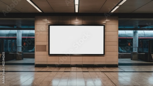 Blank Poster on Subway Station Wall for Advertisement Mockup © Bianca
