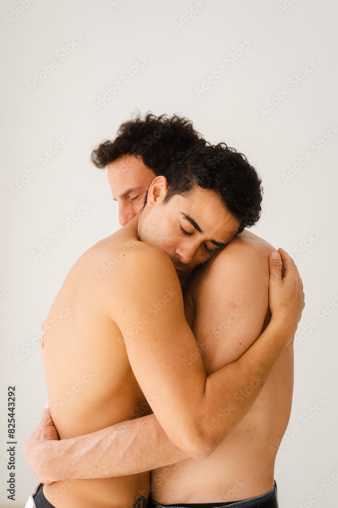 Affectionate LGBTQ+ Couple Hugging Affectionate LGBTQ+ Couple Hugging