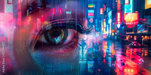 Wallpaper Mural Bold double exposure of mascara and pulsating nightlife. Torontodigital.ca