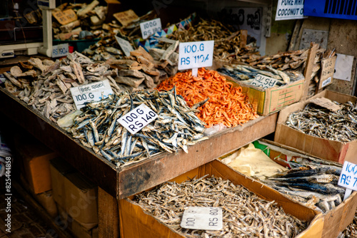 Dried fish in street stall photo