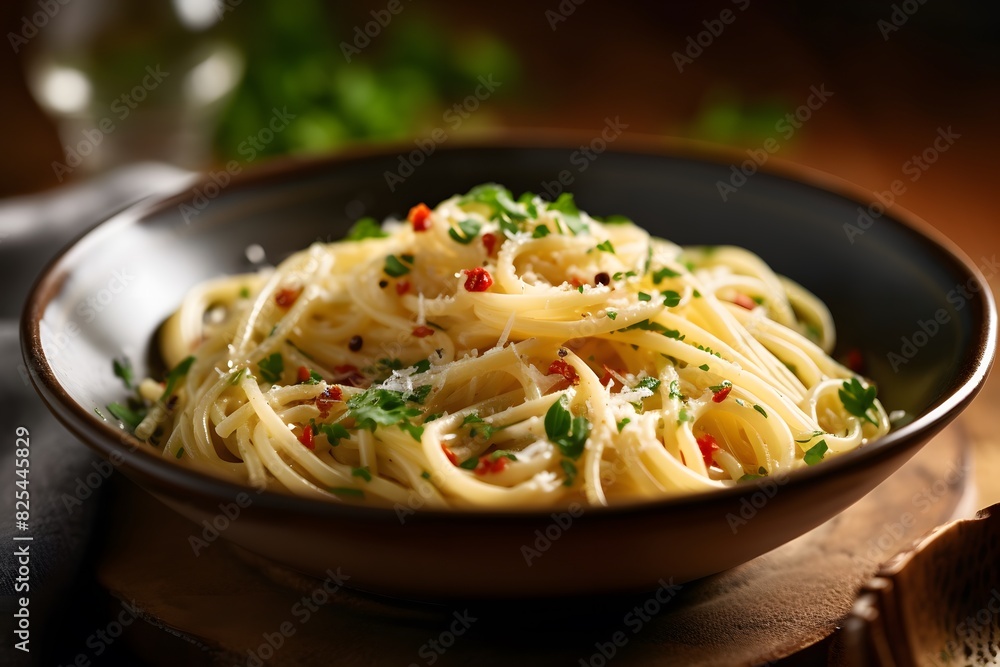 Classic Italian pasta dish with spaghetti, pancetta, and fresh herbs. Classic Italian pasta dish with spaghetti, pancetta, and fresh herbs.
