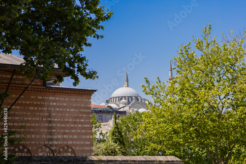 Exterior of the Rustem Pasa Mosque in Eminonu, Istanbul, Turkey photo