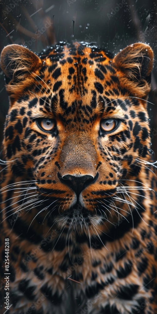 Obraz premium Close Up of a Leopard Staring at Camera