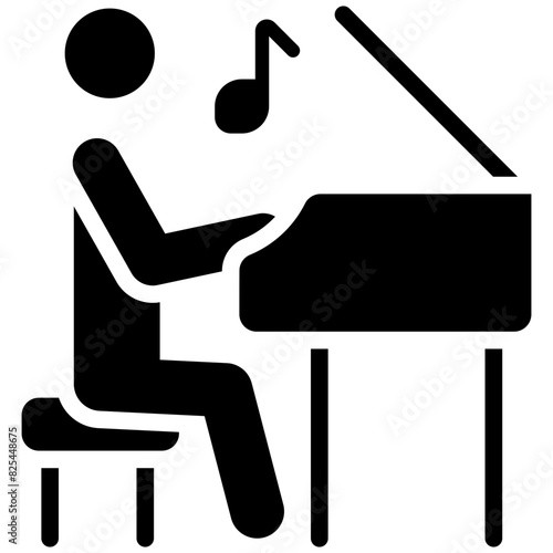 pianist solid icon