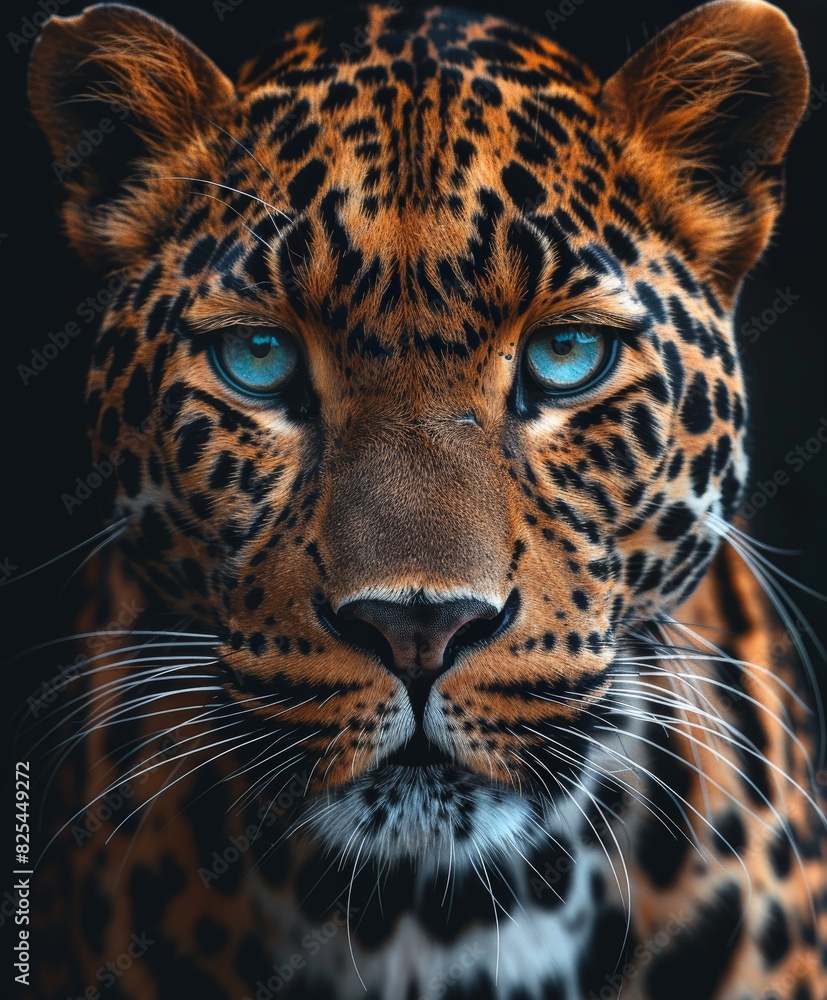 Obraz premium Close Up of a Leopard With Blue Eyes