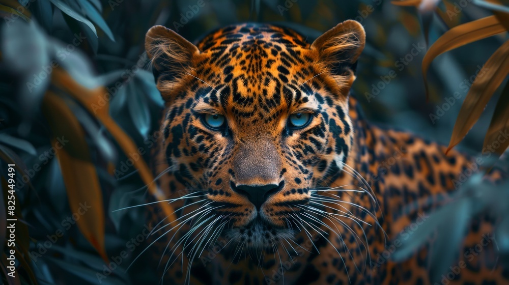 Obraz premium Close Up of a Leopard With Blue Eyes