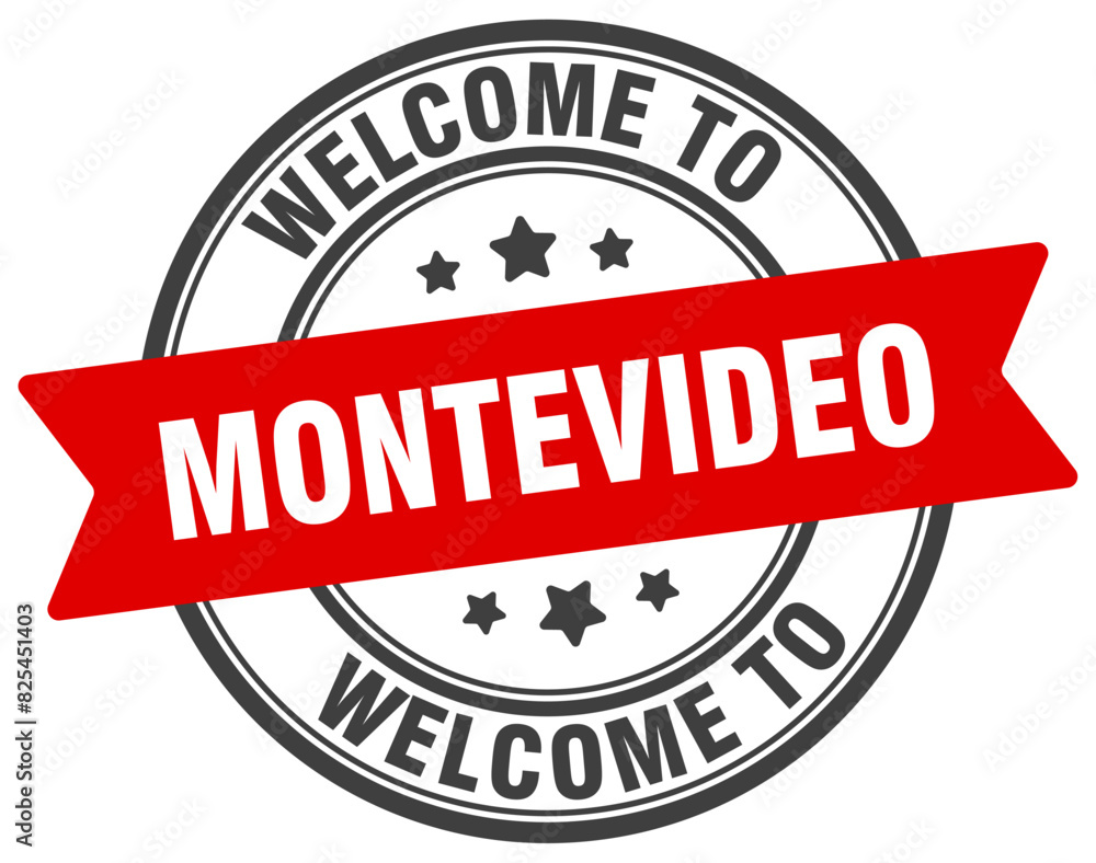 Welcome to Montevideo stamp. Montevideo round sign Welcome to Montevideo stamp. Montevideo round sign