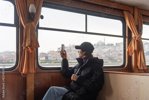 Tourist On A Boat In Istanbul. photo