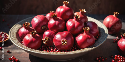 Jewish holiday Rosh Hashanah- jeish new year. Rosh Hashanah symbol :pomegranates