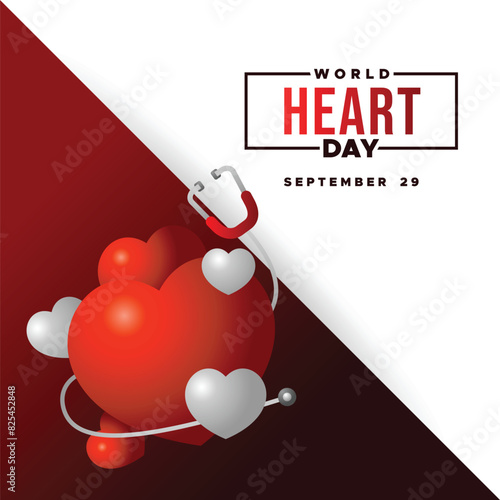 World heart day banner vector design