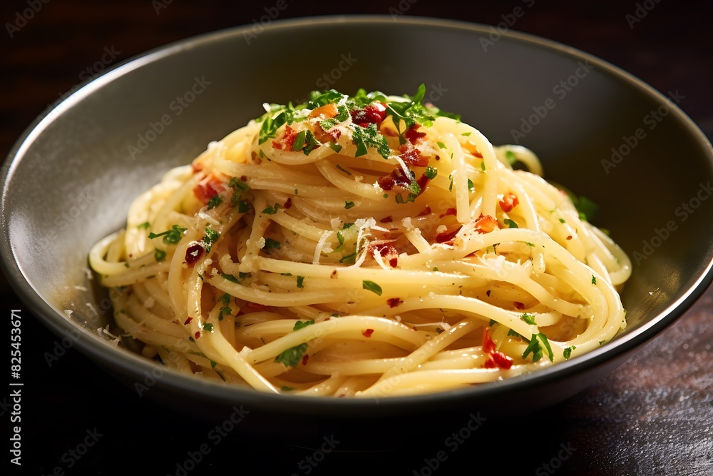 Classic Italian pasta dish with spaghetti, pancetta, and fresh herbs. Classic Italian pasta dish with spaghetti, pancetta, and fresh herbs.