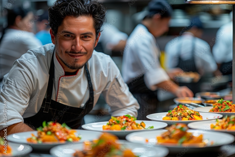 Chef cooks in the modern kitchen, AI generated Chef cooks in the modern kitchen, AI generated