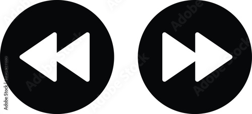 Previous and forward icon set . Previous and next button icons . Back and Next buttons icon vector photo