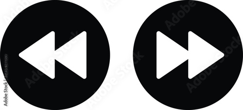 Previous and forward icon set . Previous and next button icons . Back and Next buttons icon vector