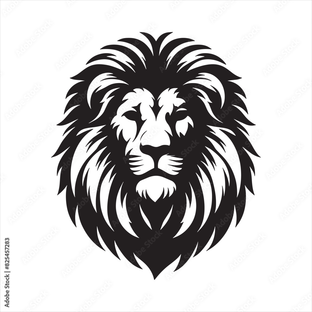 Lion head mascot logo vector design with white background