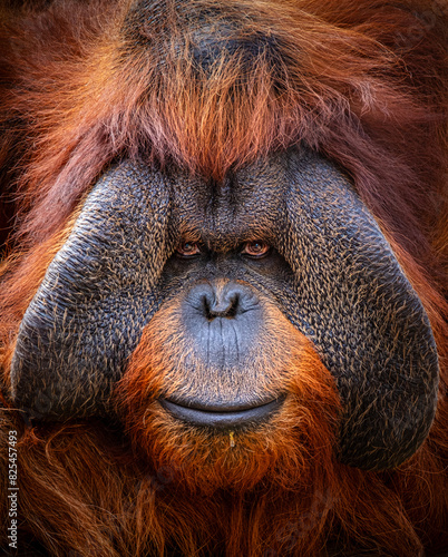 Northwest Bornean orangutan up close  photo