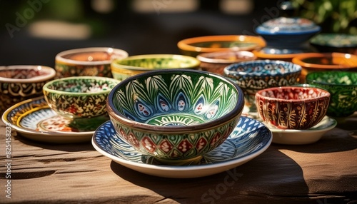 Uzbek traditional bowl design photo
