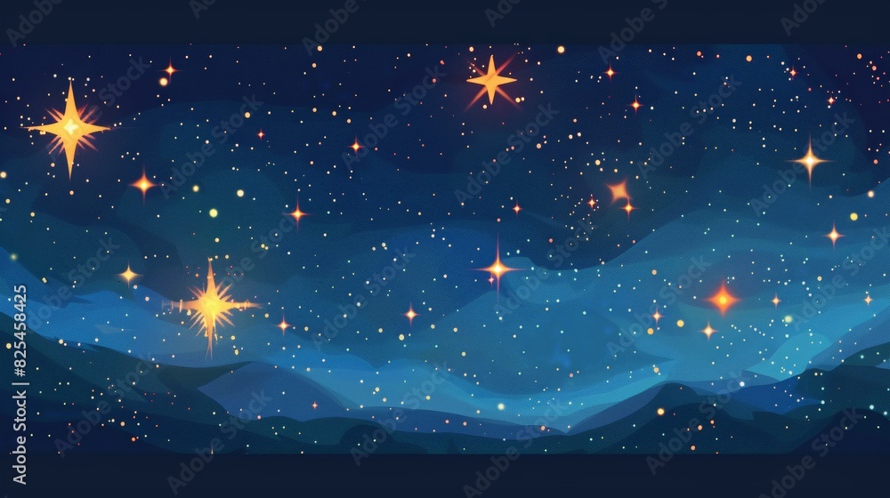Fototapeta premium Night Sky With Stars and Mountains