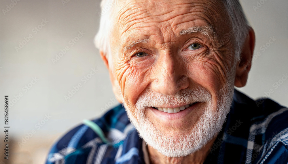 Smiling elderly man with a white beard Smiling elderly man with a white beard