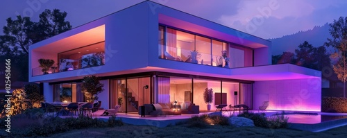 Automated Color-Changing Lights Illuminate Stylish House