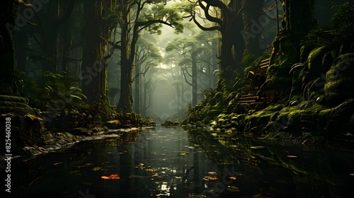 a dense tropical jungle photo