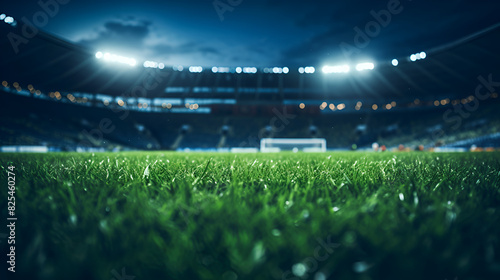 football stadium lights, grass, sky, green, field, landscape, meadow, nature, summer, blue, clouds, lawn, spring, sun © Chaudary