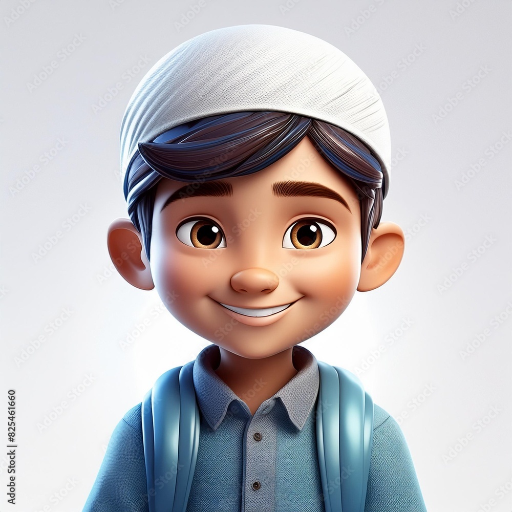 3d render girl cartoon character modern muslim isolated white background 3d render girl cartoon character modern muslim isolated white background