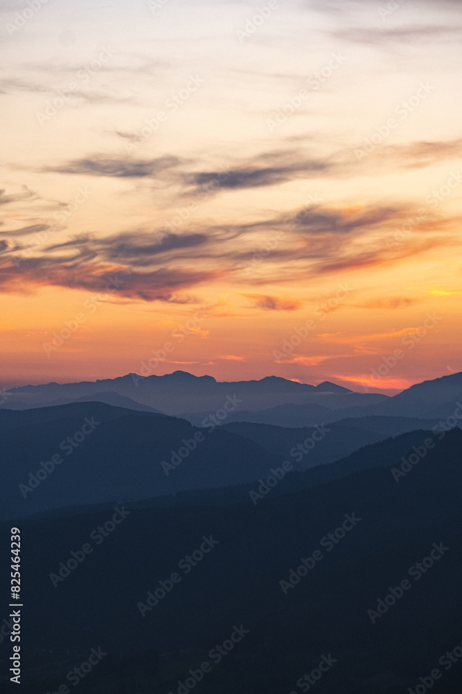 Beautiful sunset in mountains.
Beautiful sunset in mountains.