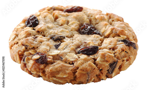 Delicious oatmeal raisin cookies with chewy texture, cut out - stock png.