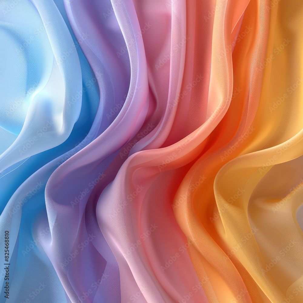 Obraz premium Multicolored Background With Wavy Fabric