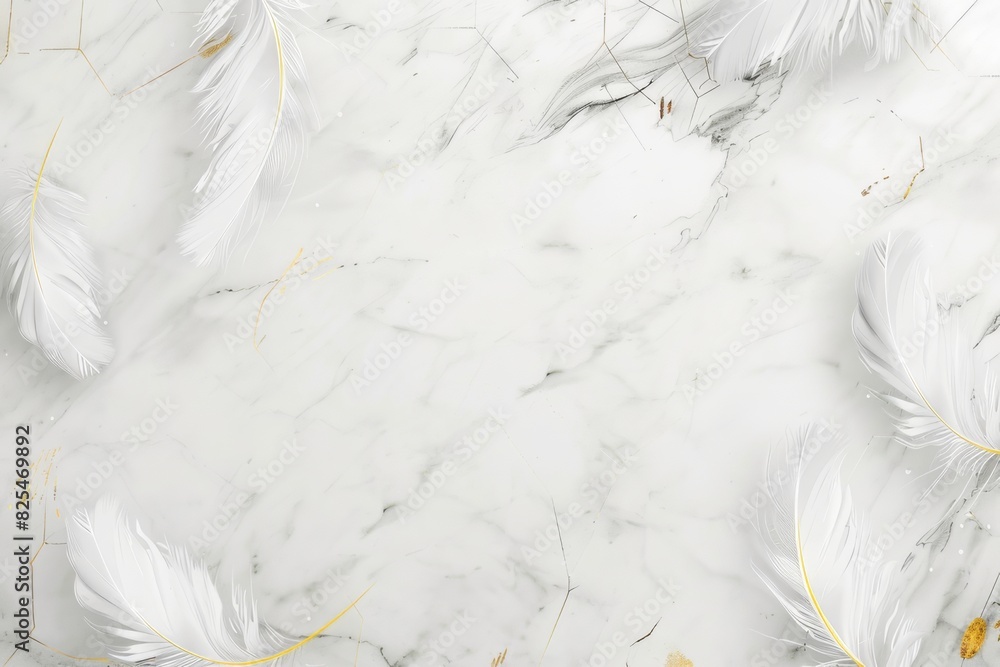 Obraz premium White marble with yellow hexagonal design