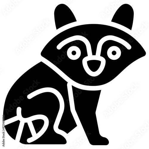 raccoon solid icon