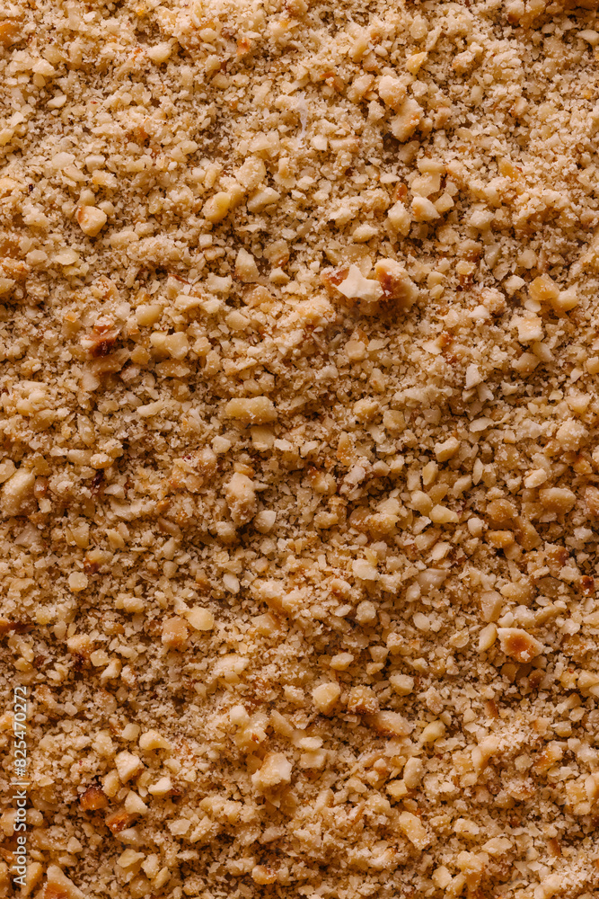 Close-Up of Crushed Walnuts in Georgian Cooking Close-Up of Crushed Walnuts in Georgian Cooking