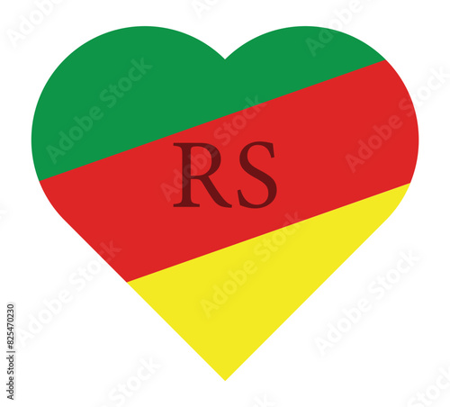 Heart with the colors of Rio Grande do Sul