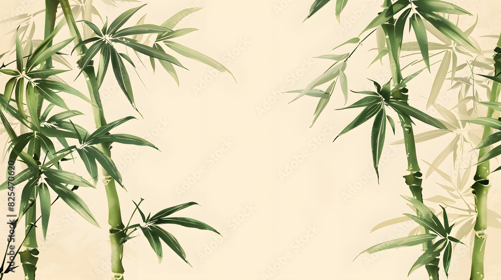 Einfacher Japanischer Bambus Hintergrund, Asiatischer Bambus Hintergrund, Chinesischer Bambus Hintergrund, Bambus Illustration